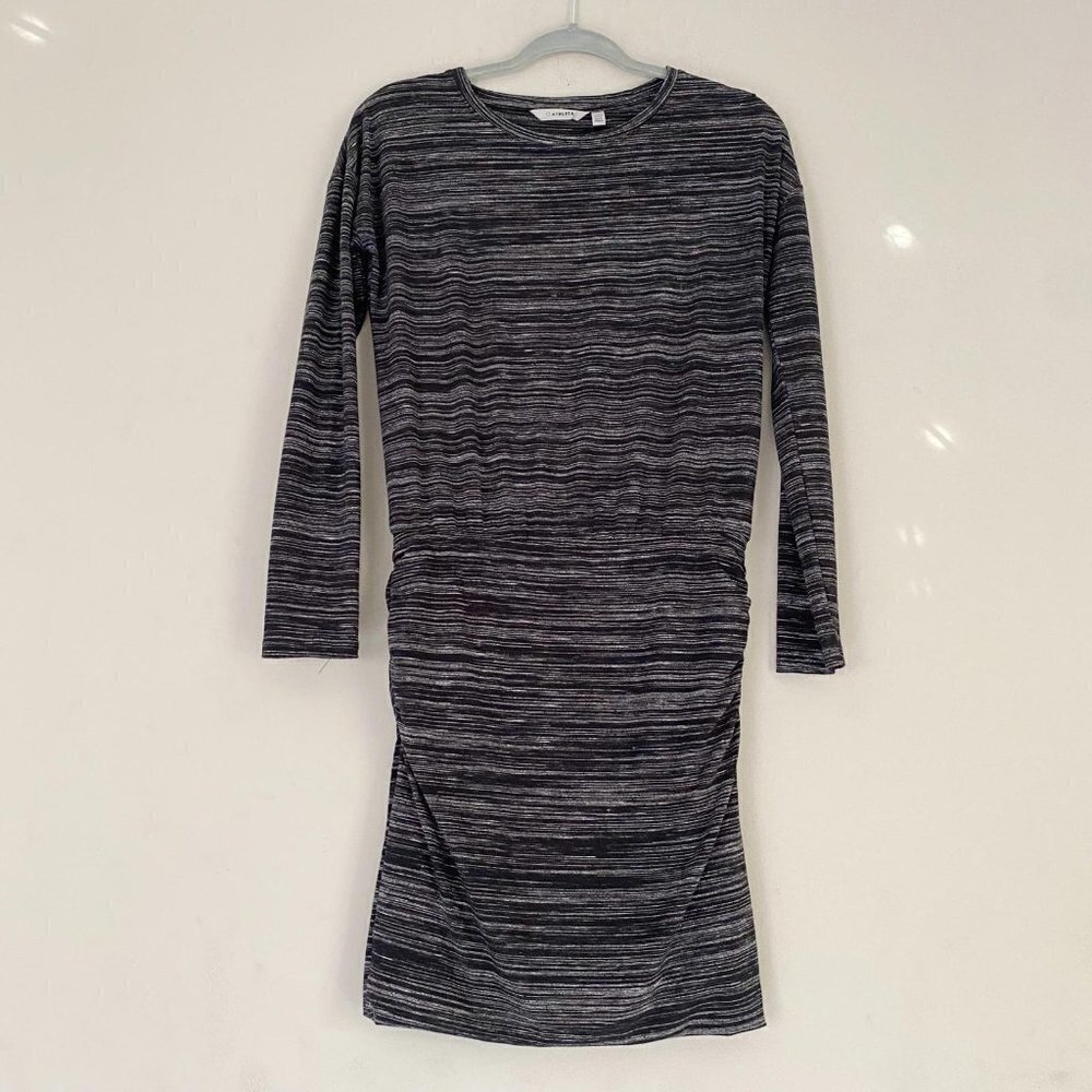 Athleta gray long sleeve ruched sides mini dress